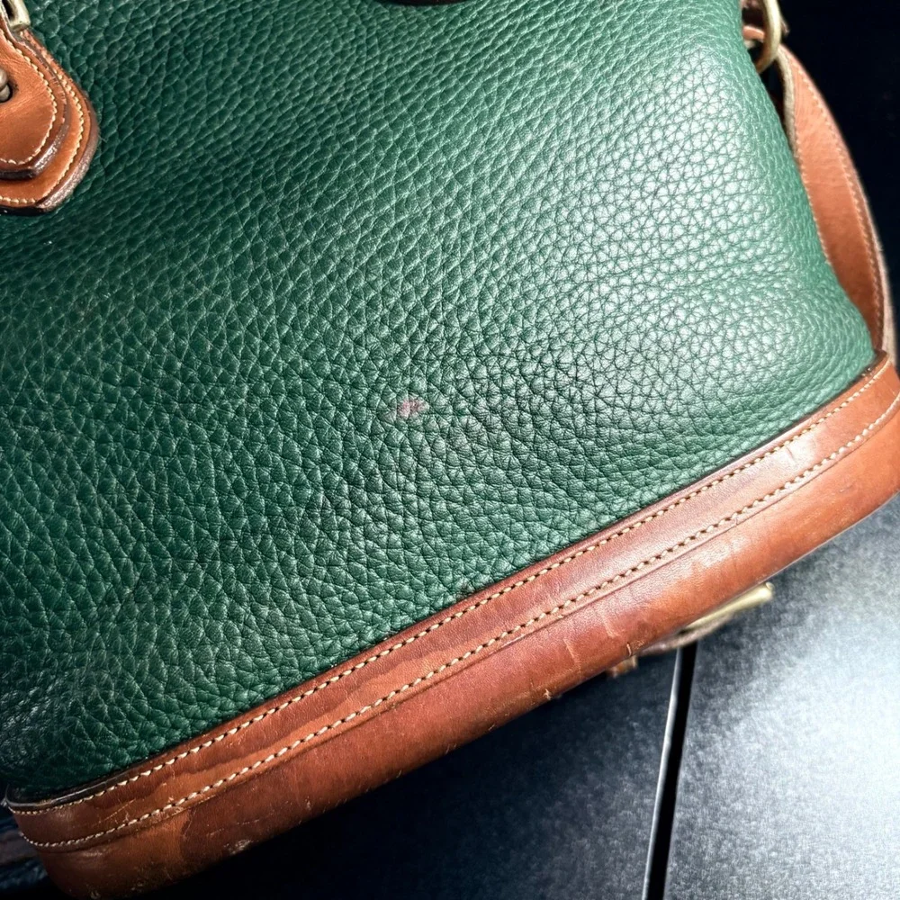 vintage Dooney & Bourke AWL Norfolk bag In green crossbody satchel leather zip